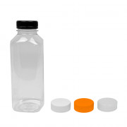 Saft- & Smoothie Flasche mit Kappe, 4-eckig, 330 ml