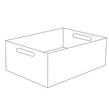 Tragebox aus Karton, offen, 290 x 390 x 205 mm